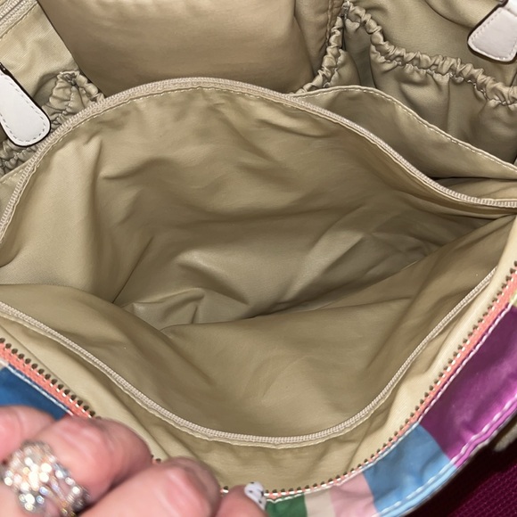 Coach diaper bag in multi-colored stripes, VGUC - Picture 9 of 13